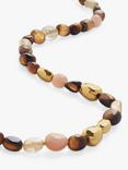 Monica Vinader Tiger's Eye Beaded Necklace, Gold/Multi