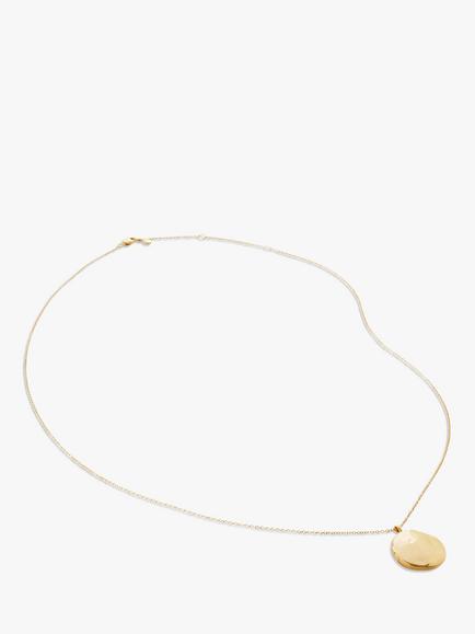 Monica Vinader MV Siren™ Round Locket Necklace, Gold, Gold