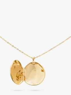 Monica Vinader Siren Round Mini Locket Necklace - view 2, Gold
