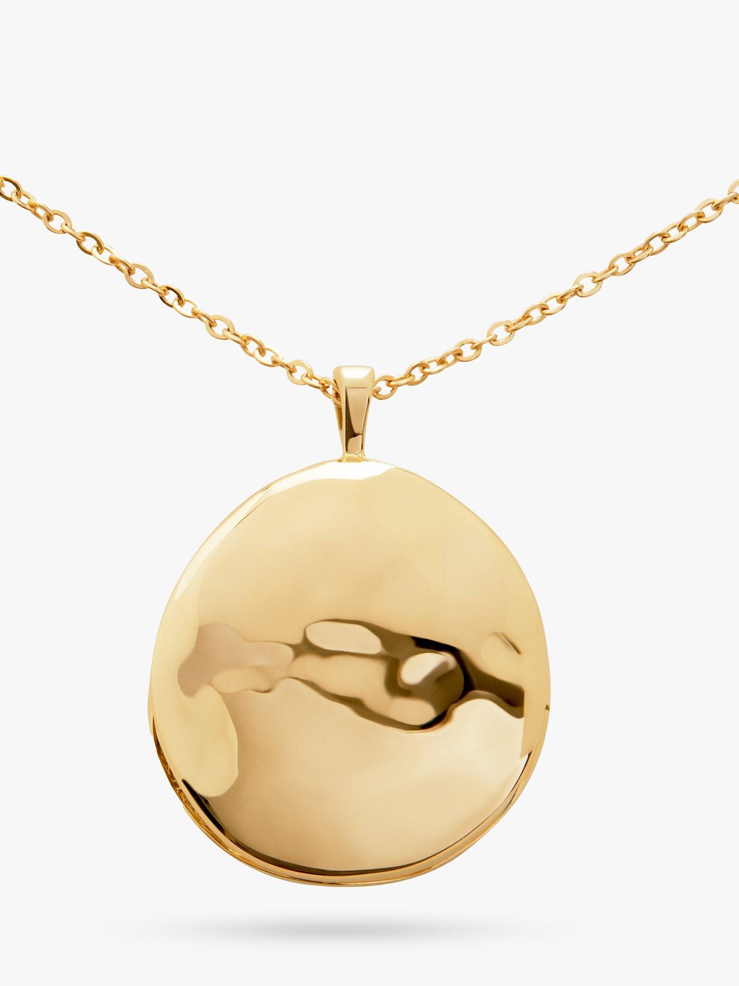 Product image 3 of 5, which shows Monica Vinader Siren Round Mini Locket Necklace