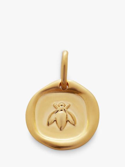 Monica Vinader Bee Pendant Charm - view 2, Gold