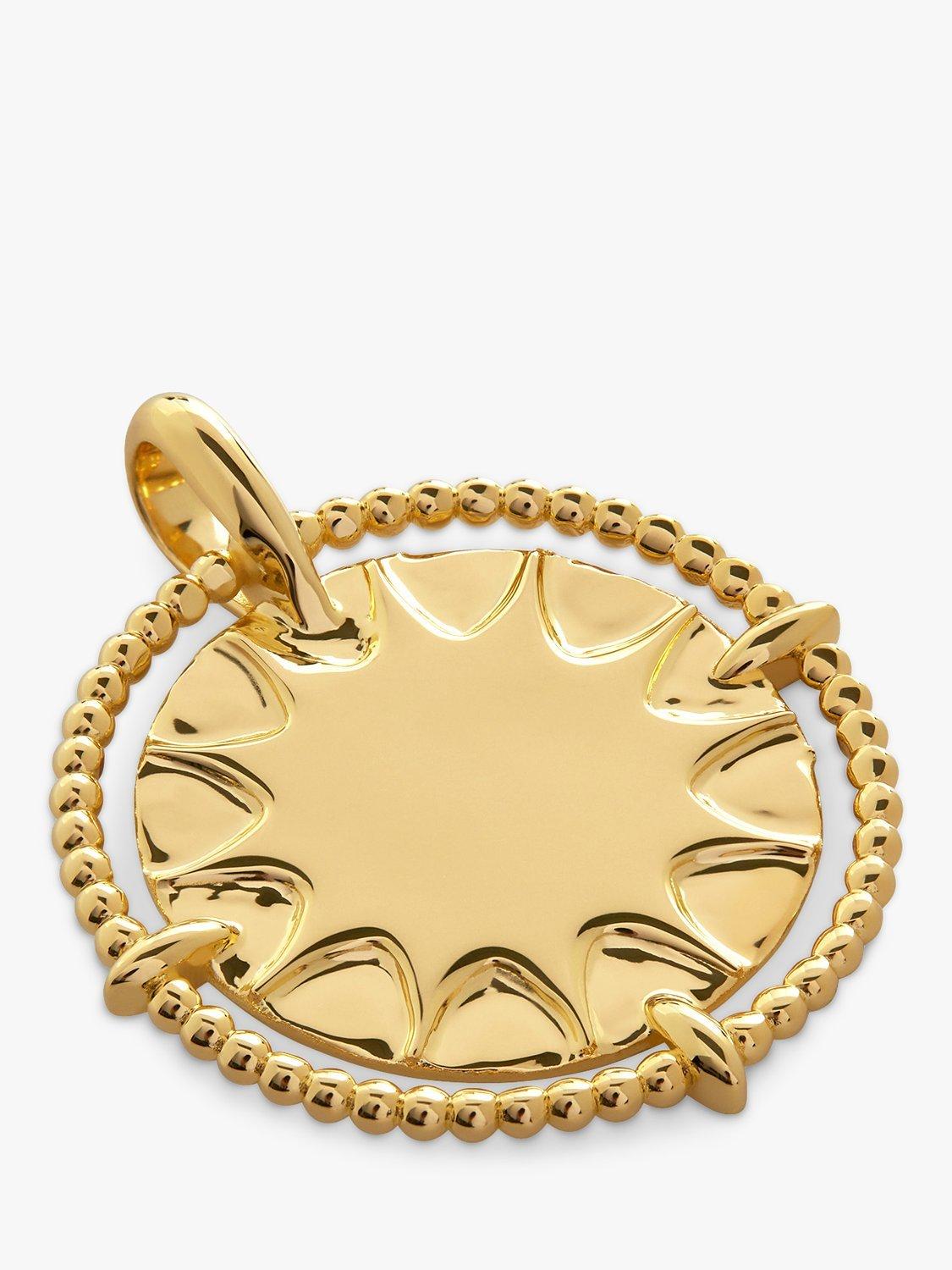 Product image 1 of 4, which shows Monica Vinader Personalised Talisman Sun Pendant Charm, Gold