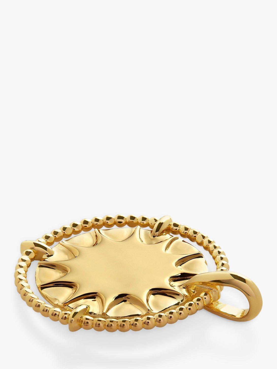 Product image 2 of 4, which shows Monica Vinader Personalised Talisman Sun Pendant Charm, Gold