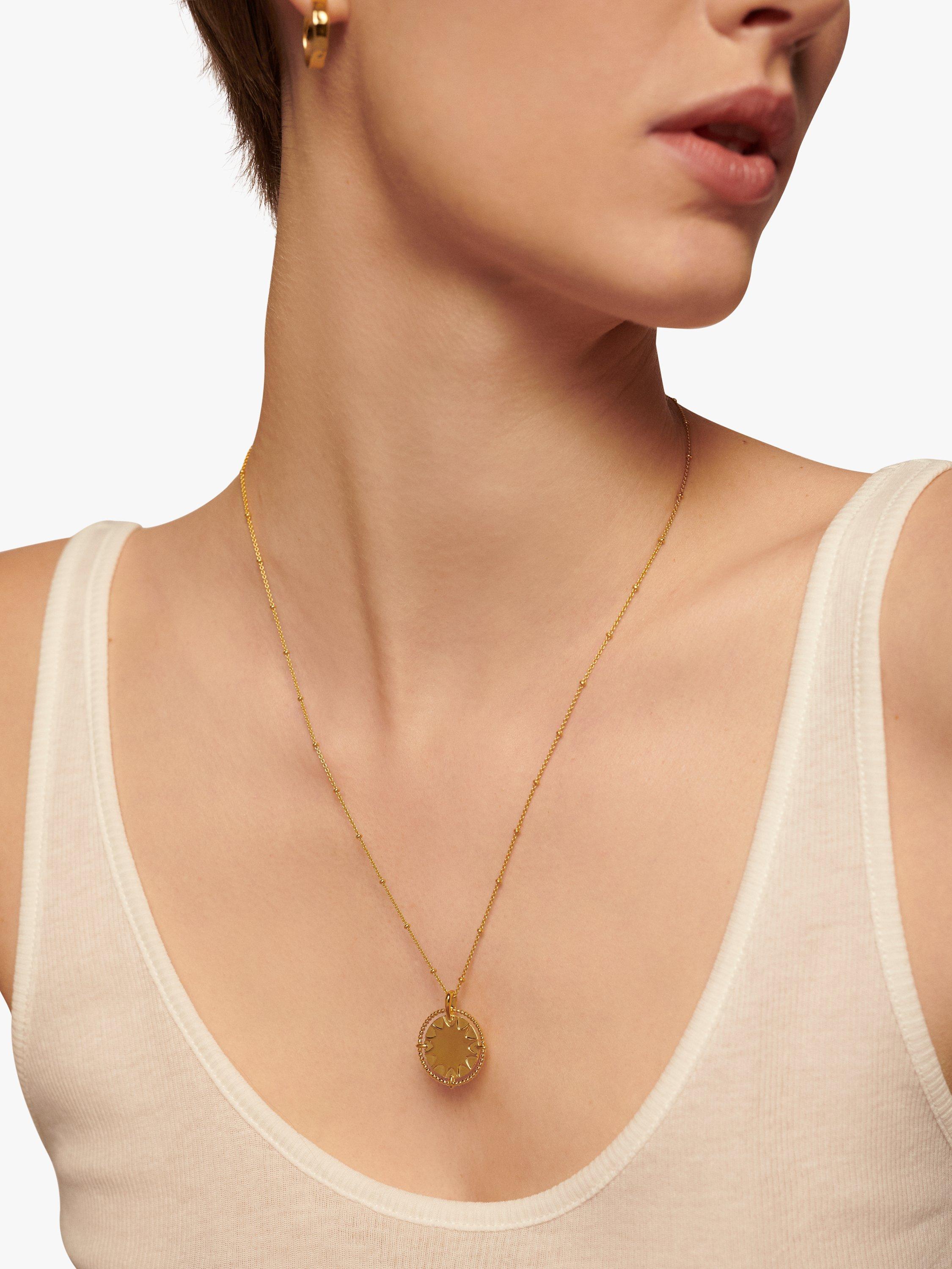 Product image 3 of 4, which shows Monica Vinader Personalised Talisman Sun Pendant Charm, Gold