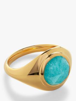 Monica Vinader Eclipse Signet Ring, Gold, Gold