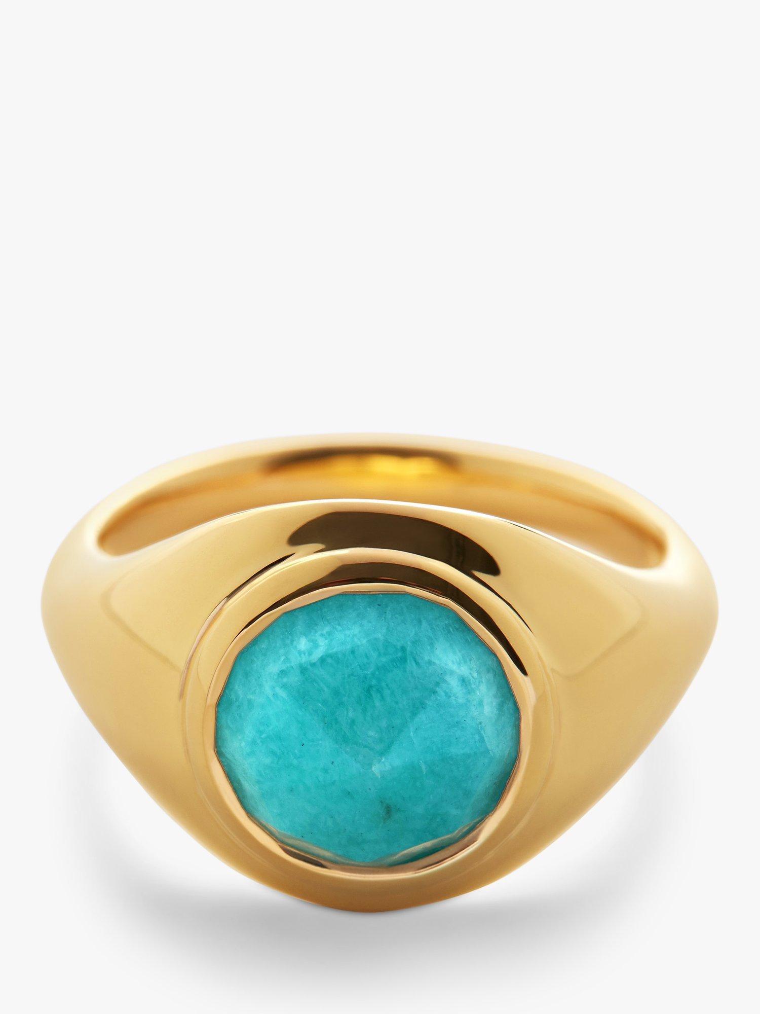 Product image 2 of 4, which shows Monica Vinader Eclipse Signet Ring, Gold