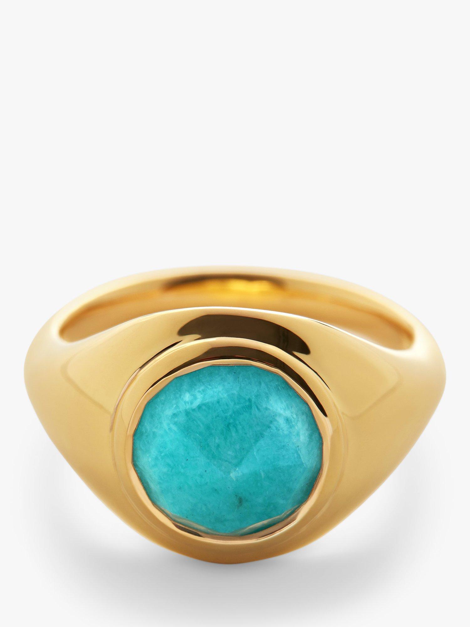 Product image 2 of 4, which shows Monica Vinader Eclipse Signet Ring, Gold