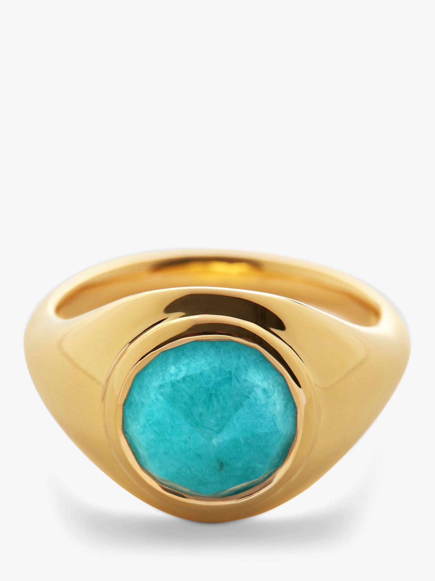 Product image 2 of 4, which shows Monica Vinader Eclipse Signet Ring, Gold