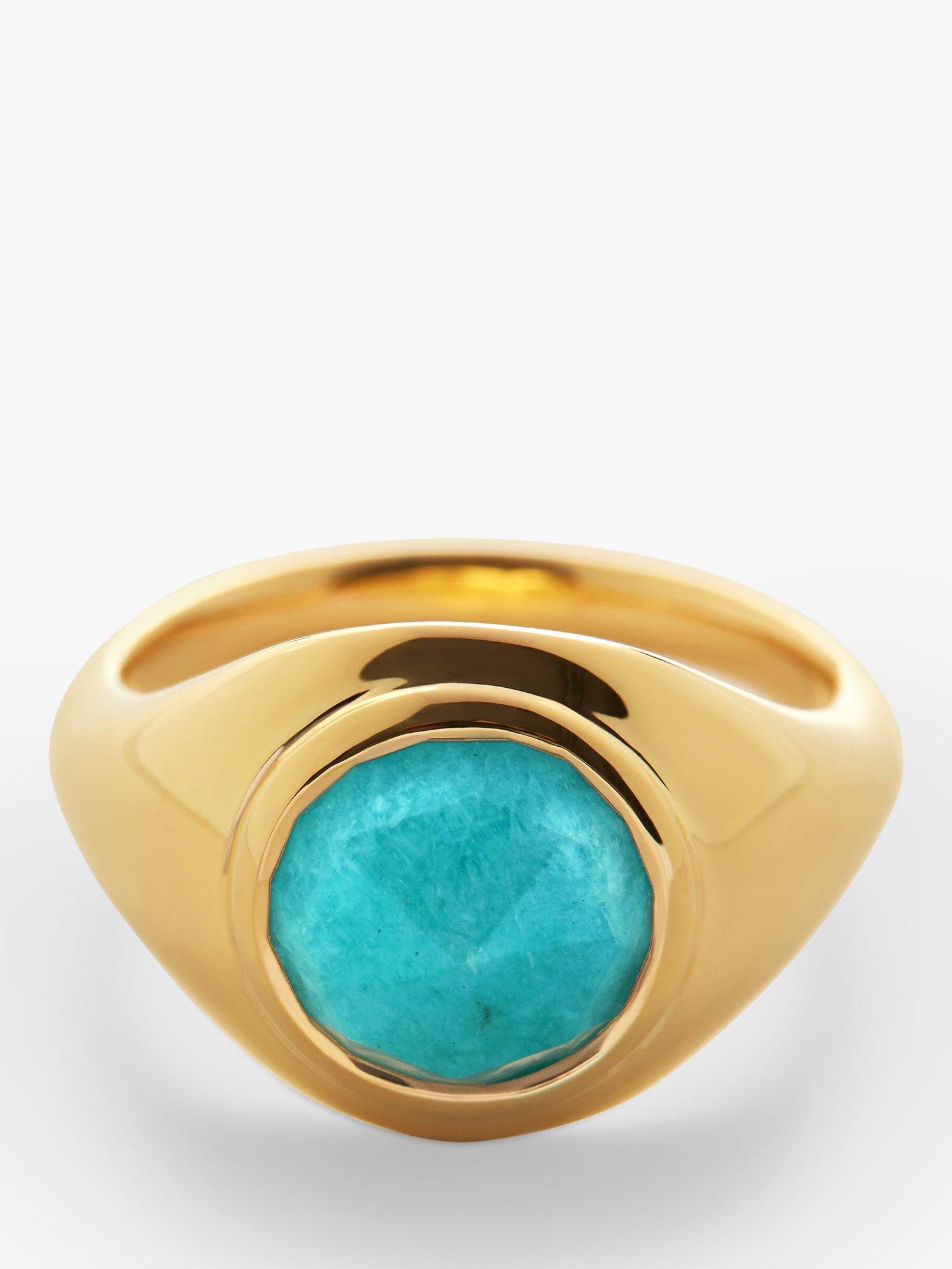 Product image 2 of 4, which shows Monica Vinader Eclipse Signet Ring, Gold