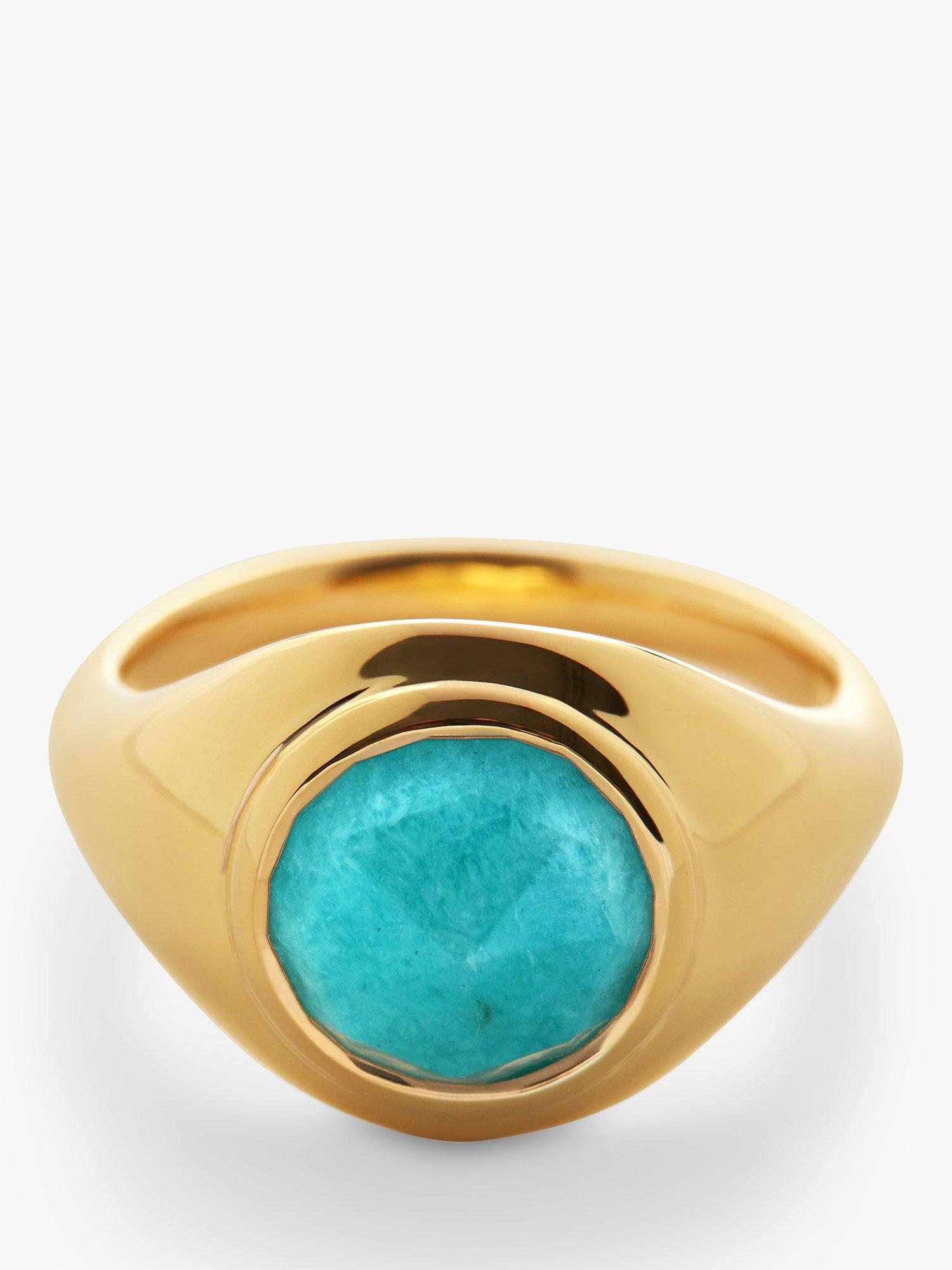 Product image 2 of 4, which shows Monica Vinader Eclipse Signet Ring, Gold