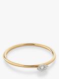 Monica Vinader 14ct Solid Gold Lab Grown Diamond Marquise Solitaire Stacking Ring, Gold