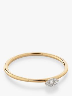 Monica Vinader 14ct Solid Gold Lab Grown Diamond Marquise Solitaire Stacking Ring, Gold, Gold