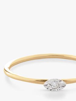 Monica Vinader 14ct Solid Gold Lab Grown Diamond Marquise Solitaire Stacking Ring, Gold - view 2, Gold
