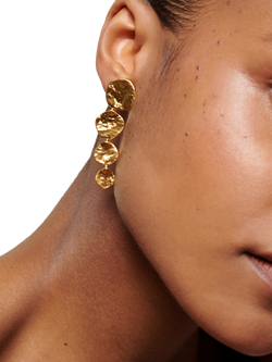 Monica Vinader Capri Gold Vermeil Disc Cocktail Earrings - view 2, Gold
