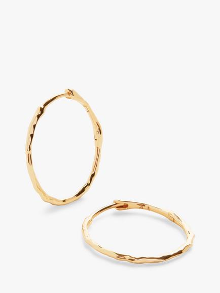 Monica Vinader MV Siren™ Medium Hoop Earrings, Gold, Gold