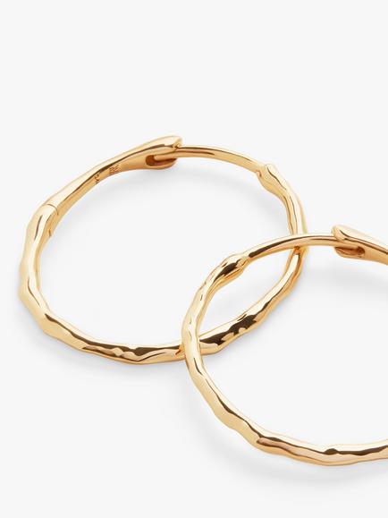 Monica Vinader MV Siren™ Medium Hoop Earrings, Gold - view 2, Gold