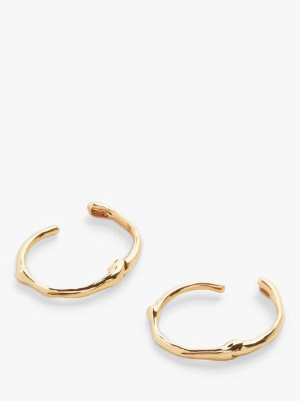 Monica Vinader MV Siren™ Mini Huggie Earrings, Gold - view 2, Gold