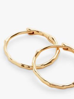 Monica Vinader Siren Mini Huggie Earrings - view 2, Gold