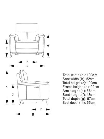 John Lewis Slant Power Recliner Armchair, Grey Textured - view 2, Grey Textured