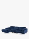 John Lewis Gradient LHF Chaise Power Recliner Sofa, Navy Chenille