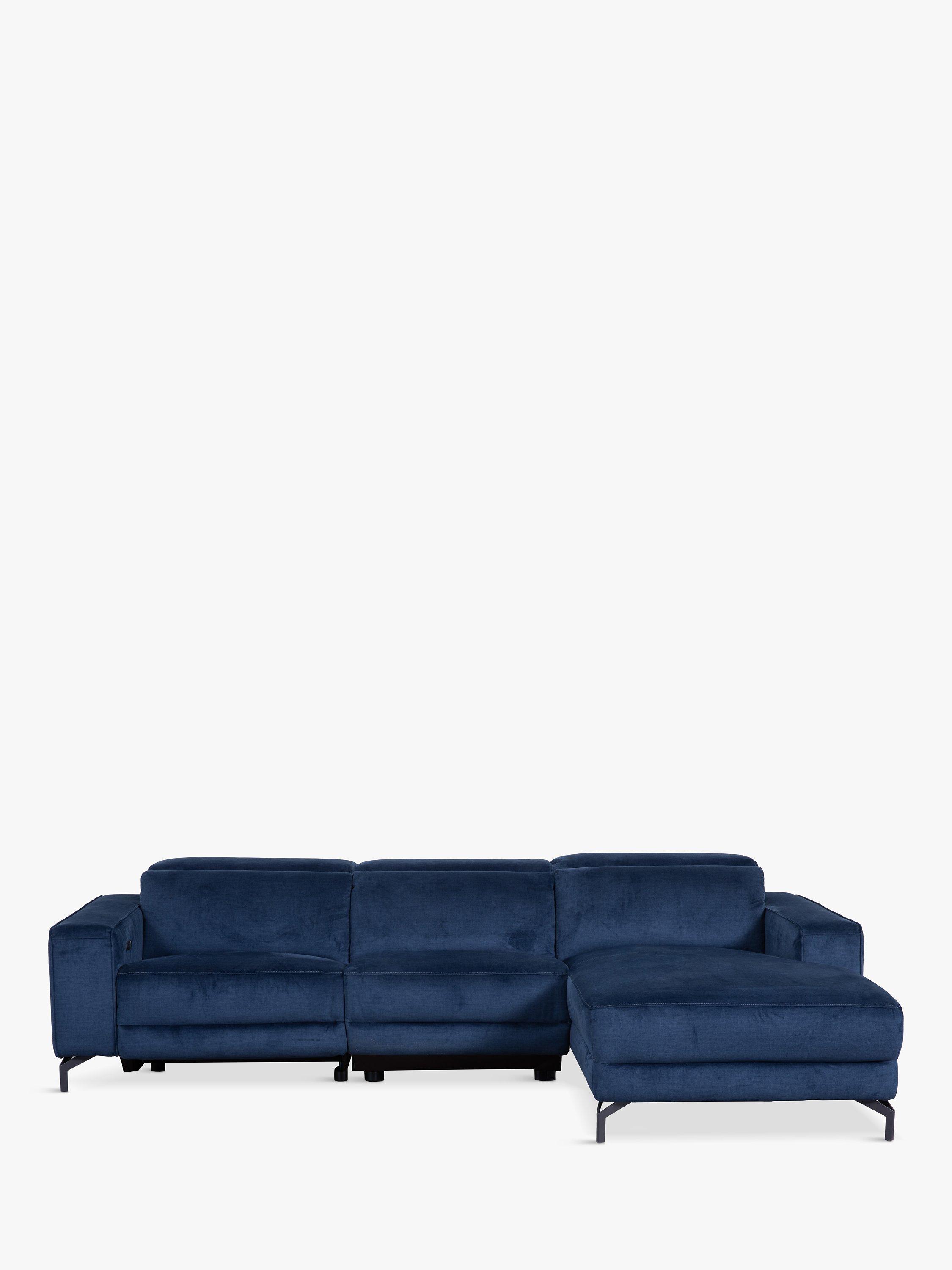 Gradient Range, John Lewis Gradient RHF Chaise Power Recliner Sofa, Navy Chenille