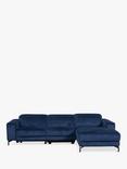 John Lewis Gradient RHF Chaise Power Recliner Sofa, Navy Chenille