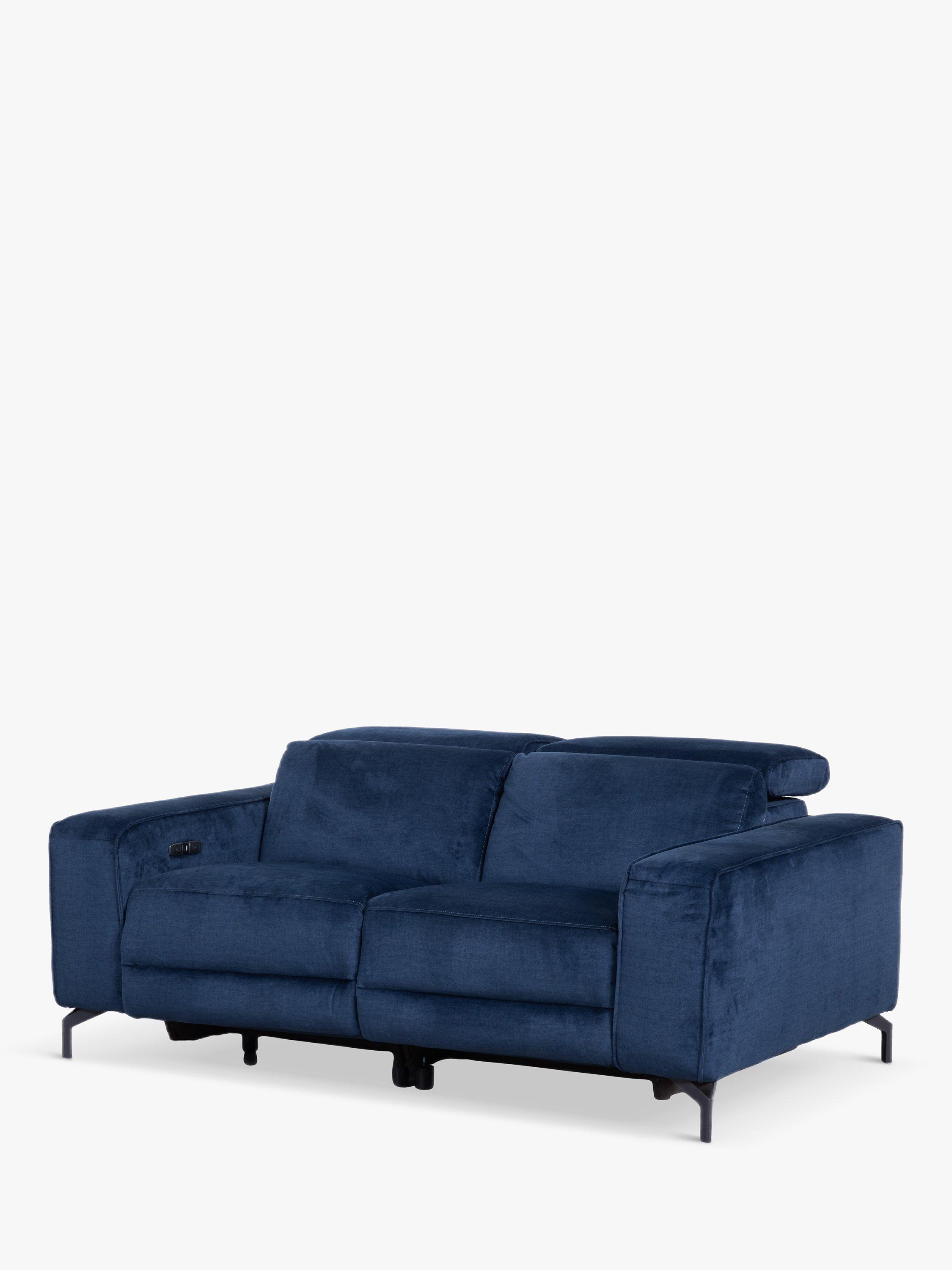 Gradient Range, John Lewis Gradient Small 2 Seater Power Recliner Sofa, Navy Chenille