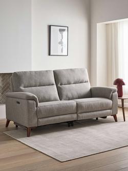 John Lewis Slant Large 3 Seater Power Recliner Sofa, Grey Textured - view 2, Grey Textured