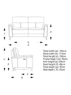 John Lewis Slant Small 2 Seater Power Recliner Sofa, Grey Textured - view 2, Grey Textured