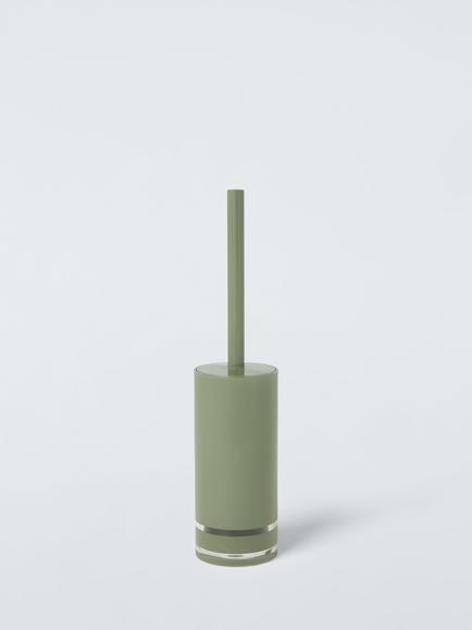 John Lewis Block Stripe Slimline Toilet Brush, Avocado
