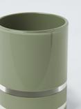 John Lewis Block Stripe Bathroom Tumbler, Avocado