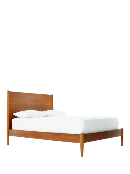 West Elm Mid-Century Wood Bed Frame, Super King Size, Acorn, Natural Natural