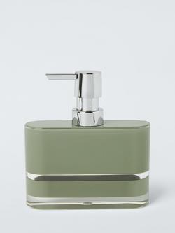 John Lewis Block Stripe Soap Dispenser, Avocado