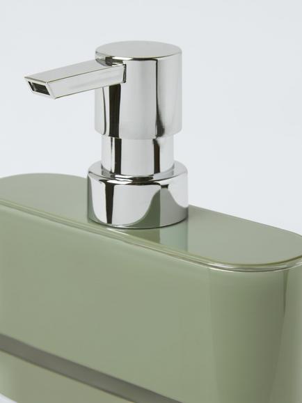 John Lewis Block Stripe Soap Dispenser, Avocado - view 2, Avocado