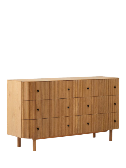 west elm Ellington 6 Drawer Chest of Drawers, Oak Veneer, Natural Oatmeal