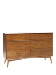 west elm Mid-Century Wood 6 Drawer Chest of Drawers, Natural