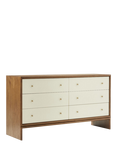 west elm Miles 6 Drawer Chest, Ivory Lacquer/Toasted Oak