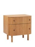 west elm Ellington 2 Drawer Bedside Table, Oak Veneer