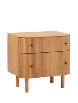 west elm Ellington 2 Drawer Bedside Table, Oak Veneer