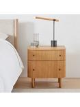 west elm Ellington 2 Drawer Bedside Table, Oak Veneer