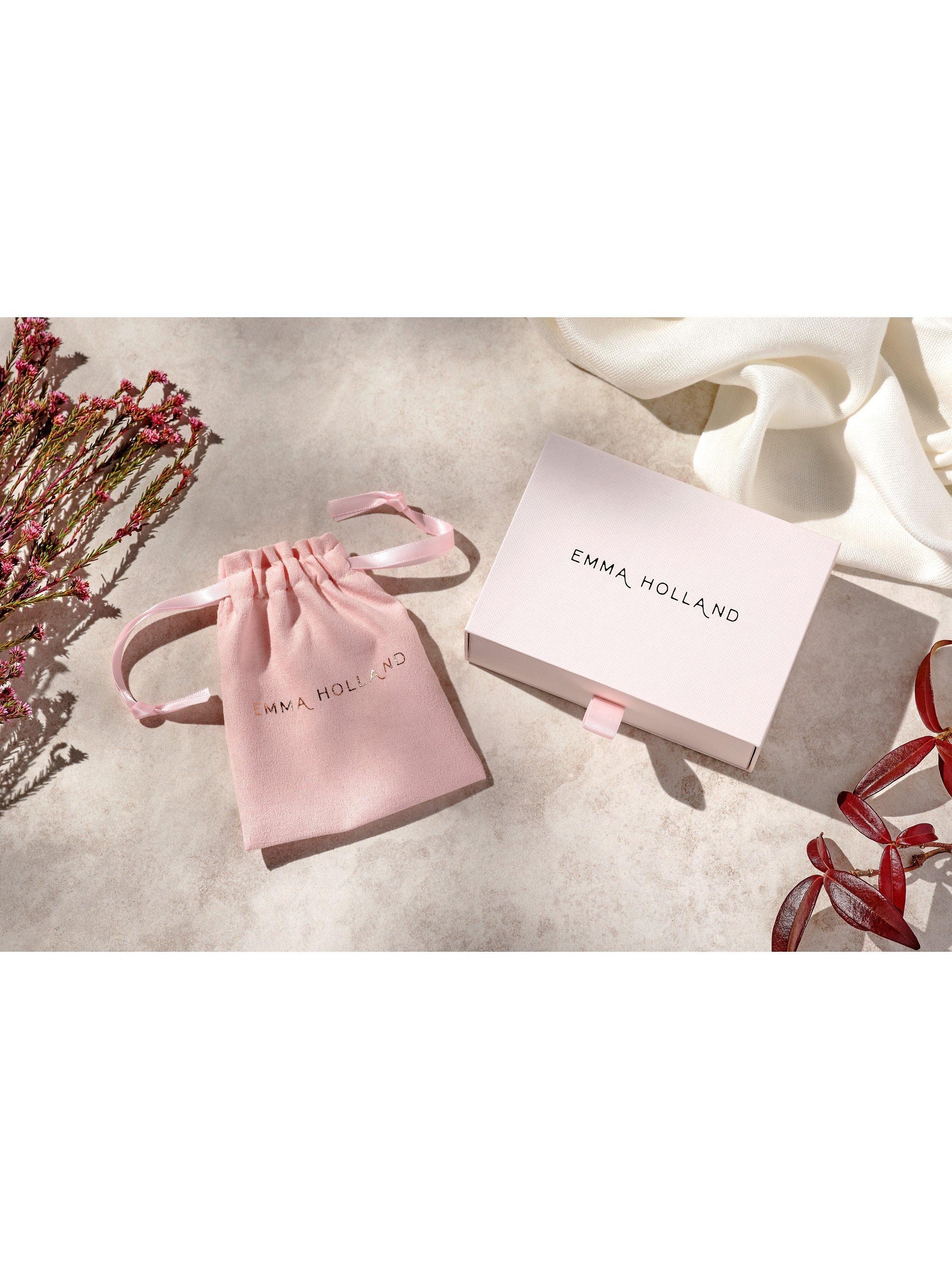 Product image 3 of 3, which shows Emma Holland Rose Crystal Drop Clip-On Earrings, Gold