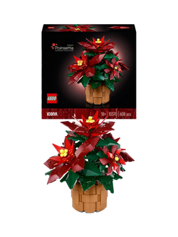 LEGO Botanicals Poinsettia Plant Set for Adults 10370, Multi