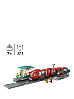 LEGO City Downtown Tram and Station Building Toy Set 60423 - view 2, Multi