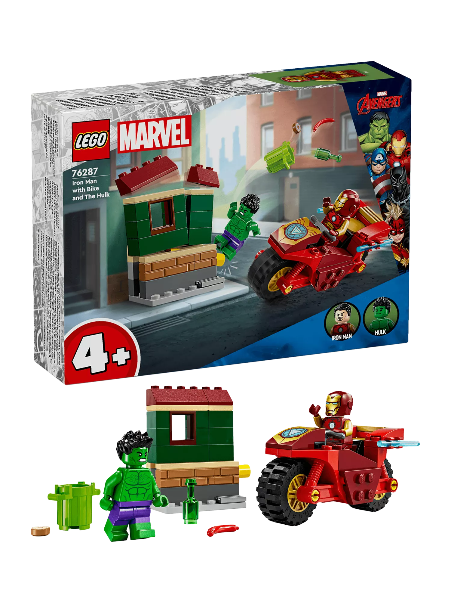 LEGO Marvel 76287 Iron Man with Bike and The Hulk