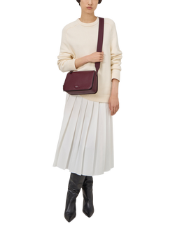 Mulberry Billie Small Classic Grain Leather Cross Body Bag - view 2, Black Cherry