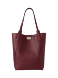 Mulberry North South Bayswater Heavy Grain Leather Tote Bag, Black Cherry