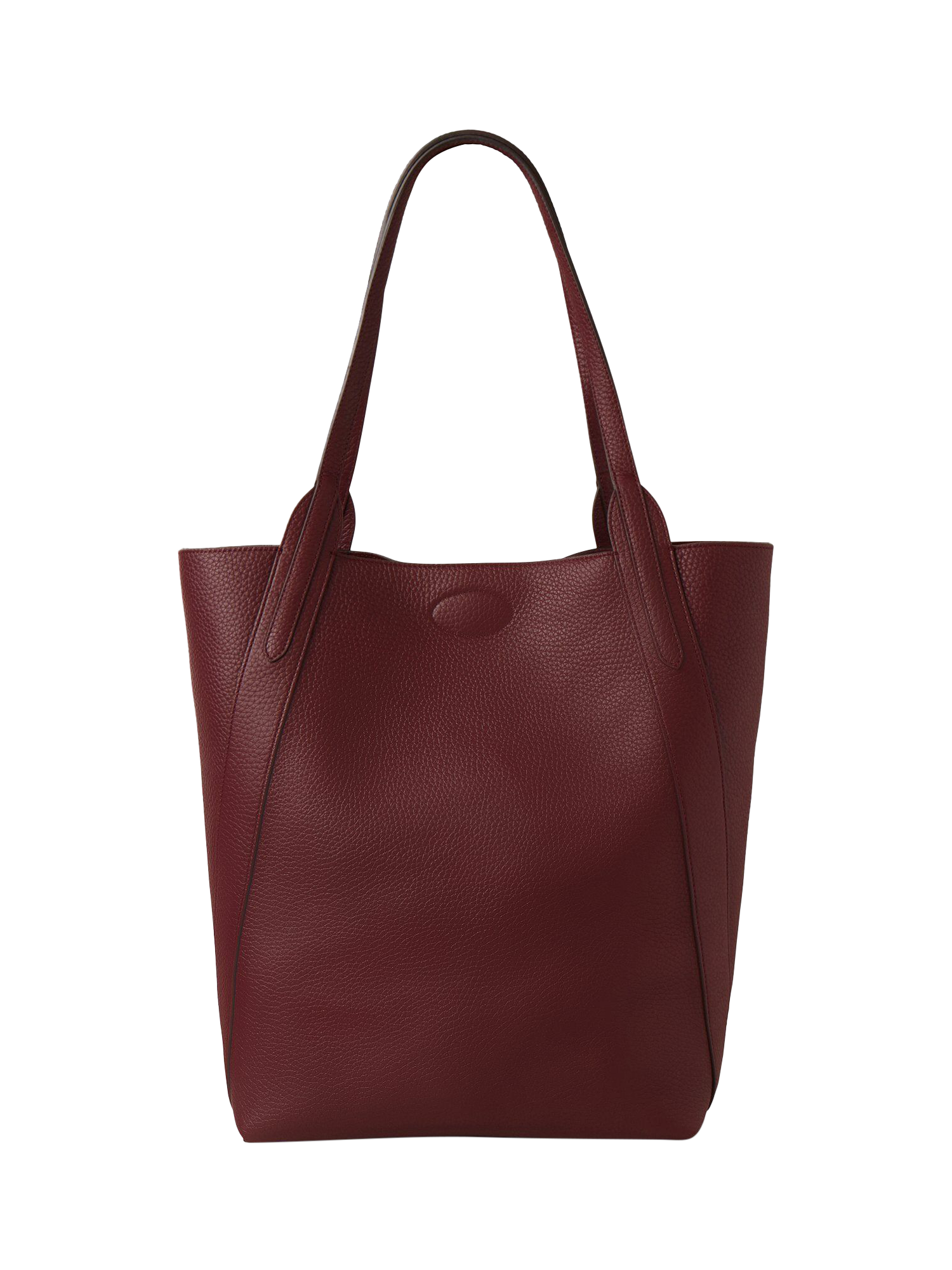 Product image 2 of 6, which shows Mulberry North South Bayswater Heavy Grain Leather Tote Bag, Black Cherry