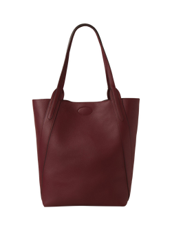 Mulberry North South Bayswater Heavy Grain Leather Tote Bag - view 2, Black Cherry