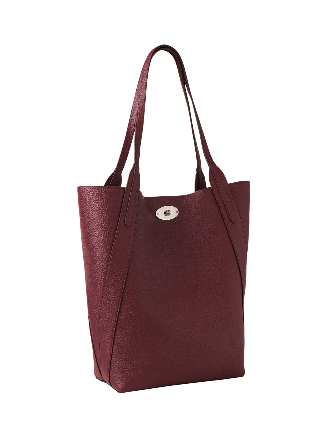 Product image 3 of 6, which shows Mulberry North South Bayswater Heavy Grain Leather Tote Bag, Black Cherry