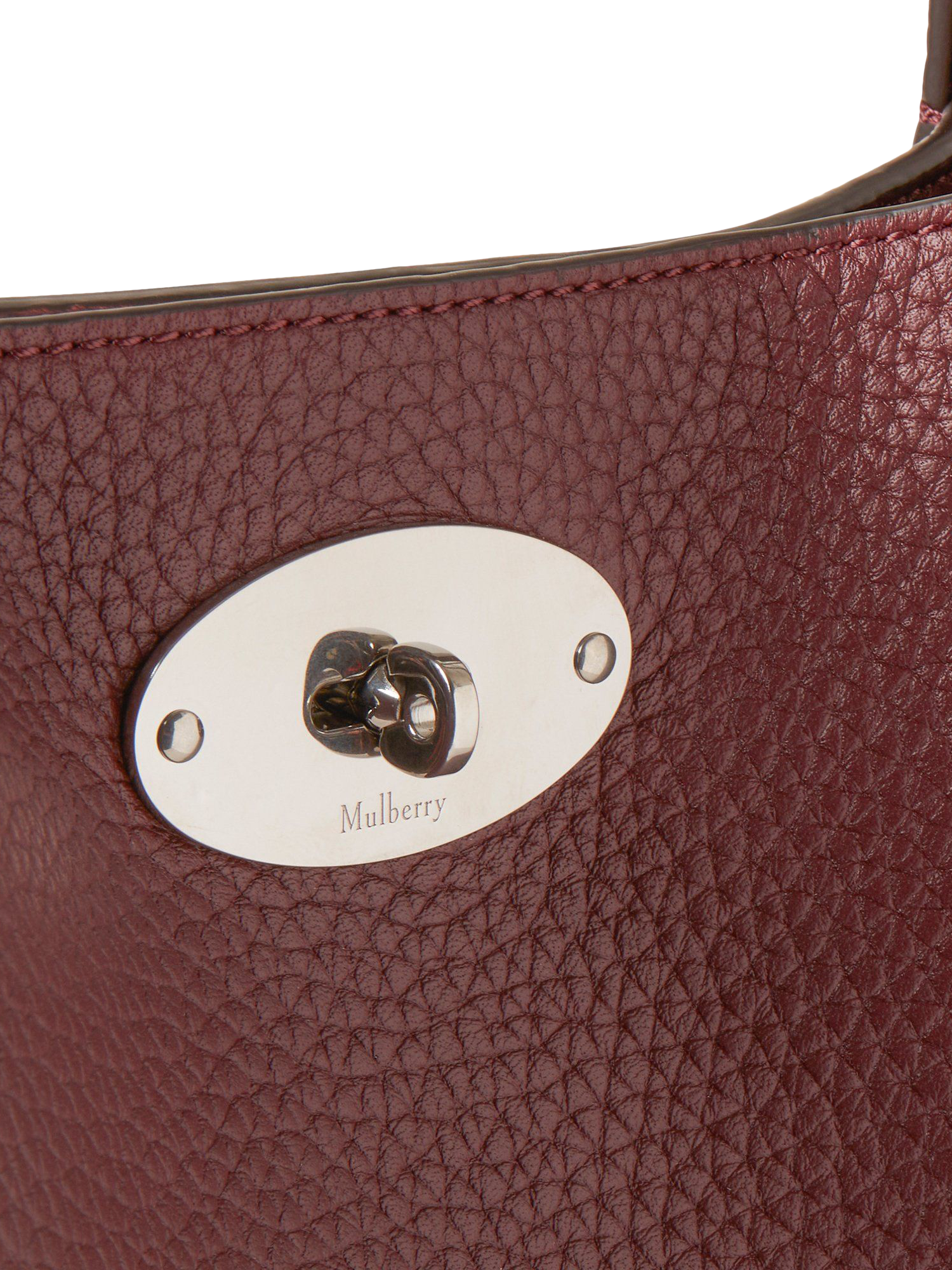 Product image 5 of 6, which shows Mulberry North South Bayswater Heavy Grain Leather Tote Bag, Black Cherry